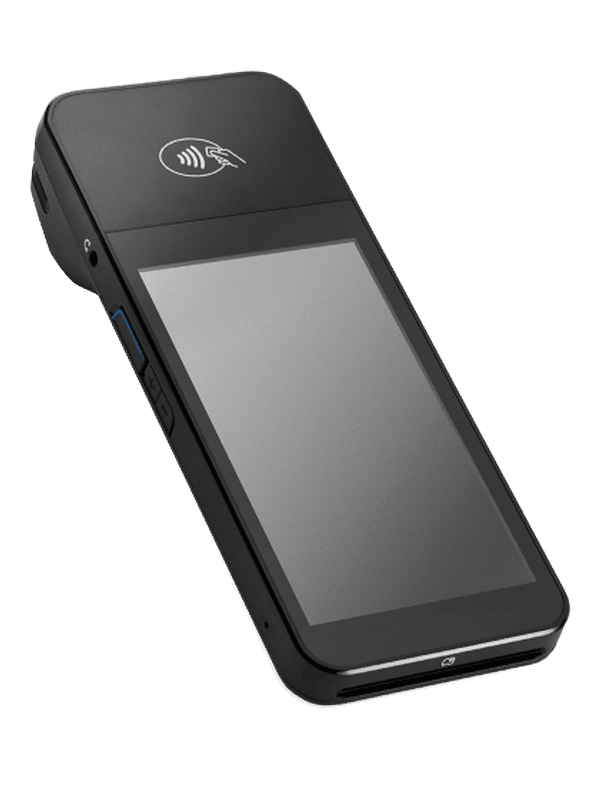 Stripe WisePOS E card reader: a handheld payment terminal whose customer-facing screen asks “Add a tip?” on a $48.00 charge, with options of 18%, 20%, and 25%